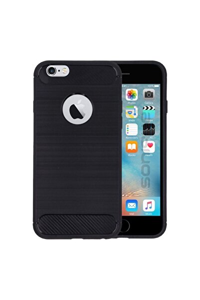 Sonique Θήκη Σιλικόνης Carbon Brushed Apple iPhone 6/6s Μαύρο