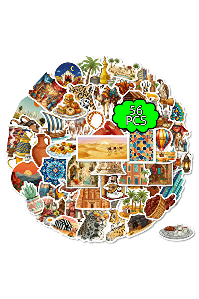 Choice1 56PCS 56PCS Arabic Desert Camel Building Elements Graffiti Stickers S...