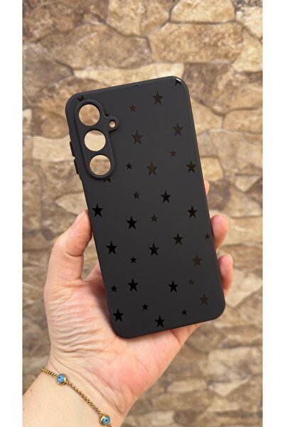 Vip Case Samsung Galaxy S24FE Uyumlu Mini Siyah Yıldız Desenli Silikon Darbe ...
