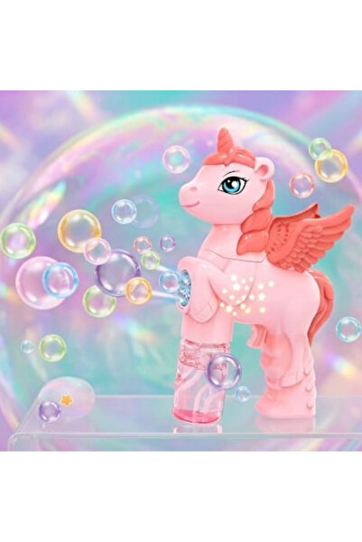 Denizatı Unicorn Bubble Gun: Otomatik Köpük Çıkartan Kanatlı Pony Pilli ve Iş...