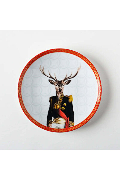 VİTELLİ Deer General Patterned Porcelain Plate 20 cm