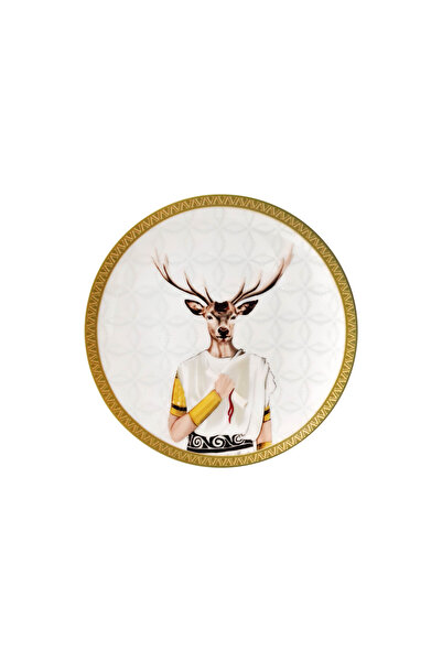 VİTELLİ Deer Roman Patterned Porcelain Plate 20 cm