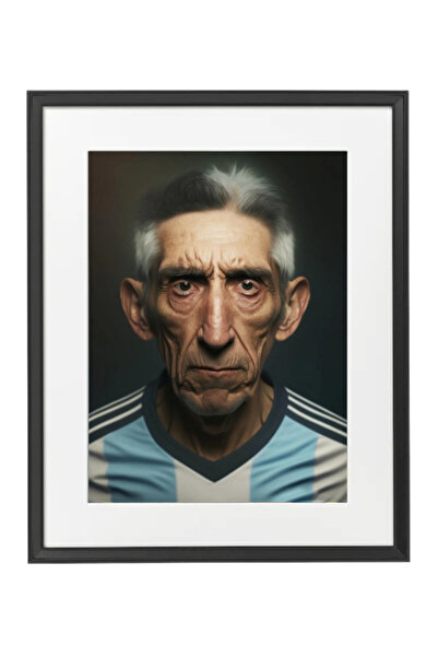 Boomah Accessories Di Maria OLD AI Generated , Artifiial Art, Poster with Fra...