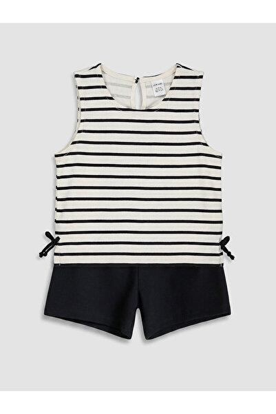 LC Waikiki Black Striped Girls' Set