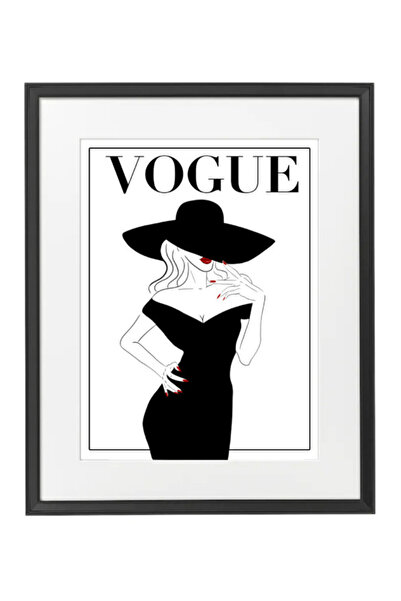Boomah Accessories Vogue Fashion Girl Design Abstract Wall Art Poster with Fr...