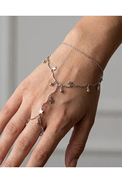 PURE BERRY Star Bead Detailled Steel Silver Color Shahmeran