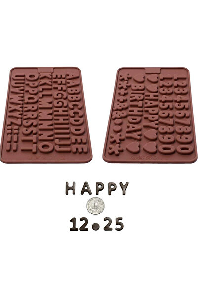 BPA Silk Route - Silicone Chocolate Moulds, Letter Mould and Number with Happ...