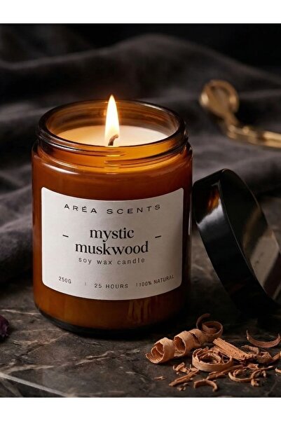 ARÉA Scents Mystic Muskwood | Sandalwood and Musk - Scented Candle - 130g /~2...
