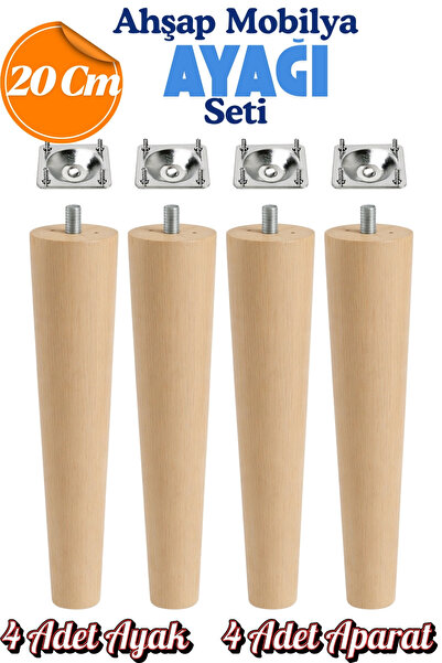 KAYRA LEATHER CRAFT 4'lü Set Ahşap Dolap Mobilya Koltuk Kanepe Ayağı Ayakları...