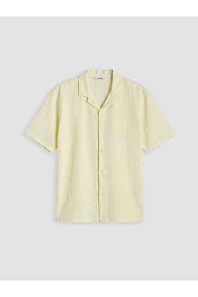 LC Waikiki Yellow Relax Fit Resort Collar Men's Shirt