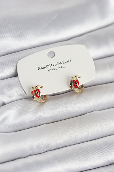 Generic Brand Ladybug Model Gold Color Brass Children's Earrings 5886