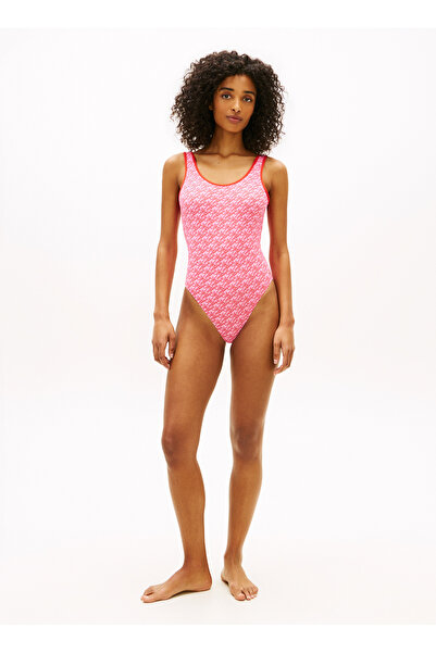 Tommy Hilfiger Kırmızı Kadın Desenli Mayo SCOOP BACK OP PRINT