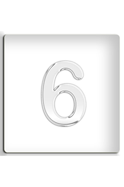 Demiraslan Ticaret 4.2 cm Metal Krom Kapı Numarası - Kendinden Yapışkanlı No 6