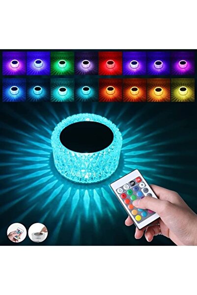 OEM Lampă de birou LED RGB cu 16 culori, telecomandă, variator tactil, 3 niveluri de intensitate, USB, design din cristal acrilic
