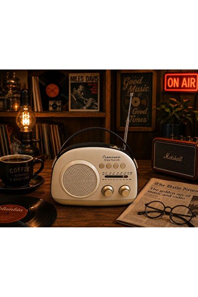 VALENZA STORE Crownwell Taşınabilir Bluetooth Retro Radyo Arizona Serisi / Grey