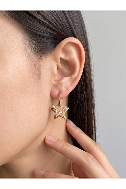 GKCBijoux 316L Gold Color Zircon Stone Steel Earrings