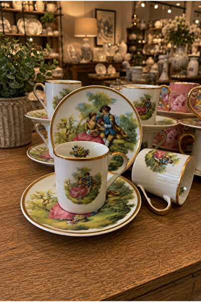 hediye Esterhomedecor 6 Person Porcelain Coffee Cup Set