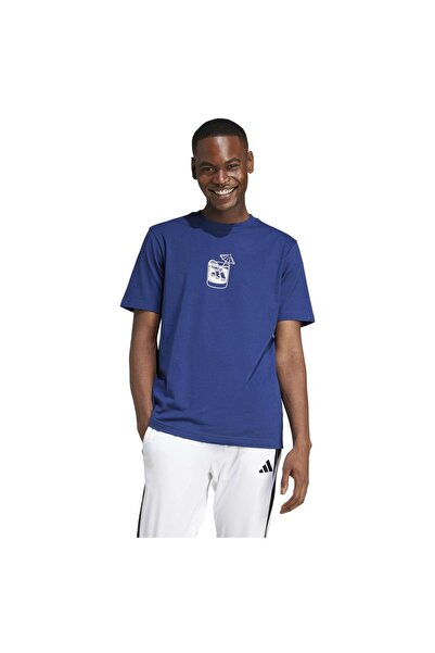 adidas Tricou bărbătesc cu mânecă scurtă, cu imprimeu grafic cu băuturi, XL