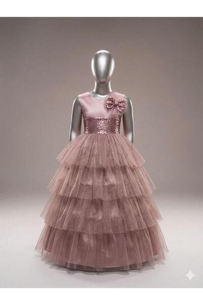Asortix Girl's Evening Dress Princess Model Layered Tulle Birthday Wedding Dr...