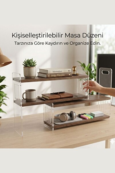 DeepCraft Best Quality Ayarlanabilir Masa Üstü Organizer ve Kayar Kitaplık – ...