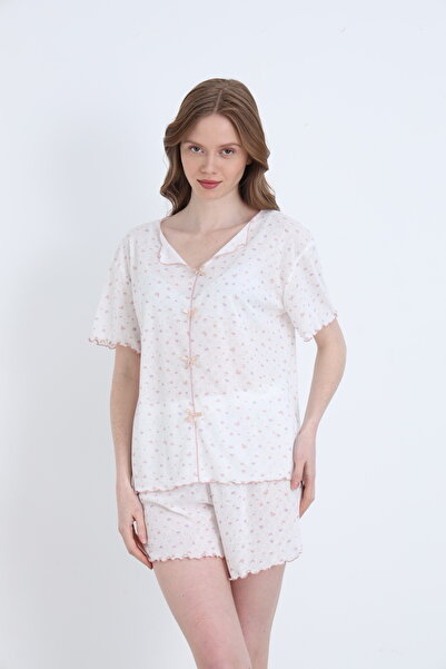 ELİTOL Jacquard Viscose Bowknot Women's Shorts Set