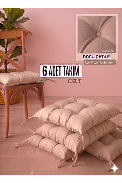Mirayra Tekstil Set de 6 perne pentru scaune, cu șireturi, pentru bucătărie, ...