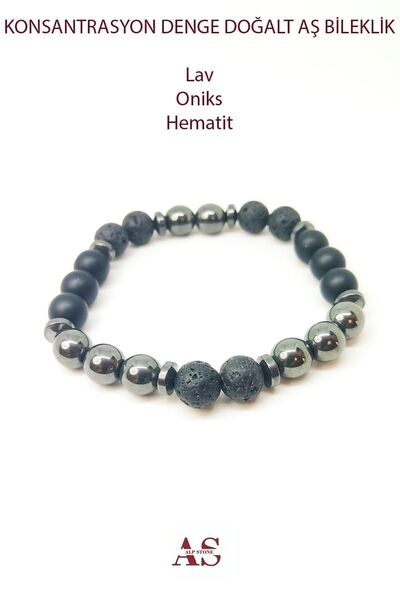 Zodyak Doğal Taş Concentration Balance Bracelet 8 mm Mixed Natural Stone Brac...