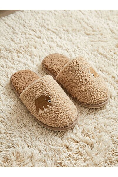 LC Waikiki Bear Embroidered Men's House Slippers