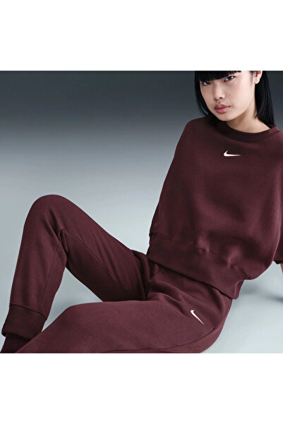 Nike Phoenix Fleece Mr Pant Women's Burgundy Sweatpants Matte Sportswear