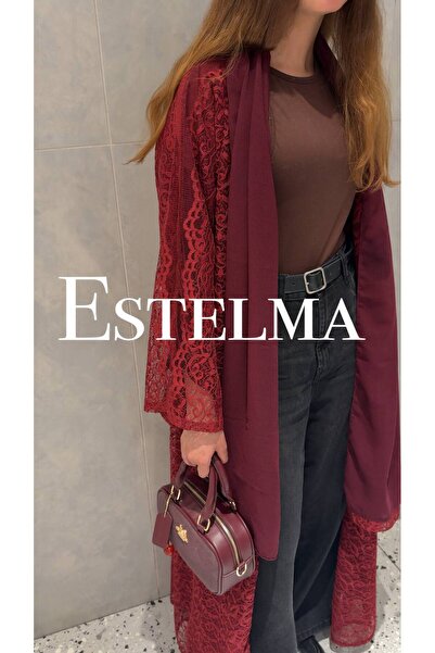 SS Red Lace Abaya