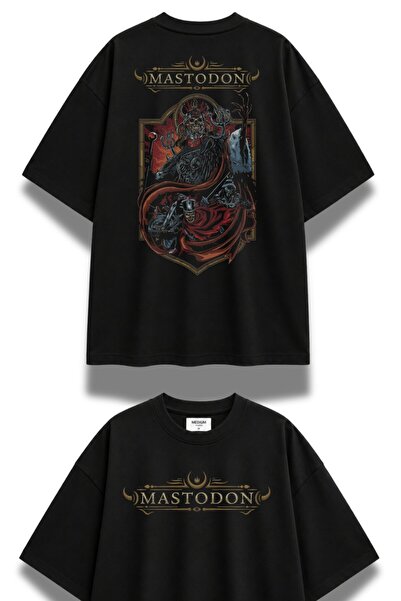 Fuddy Moda Μπλουζάκι Unisex Oversize με στάμπα Mastodon στην πλάτη, στυλ Rock...