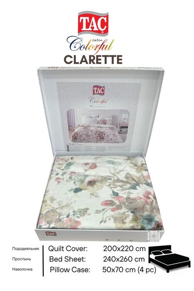 Taç CLARETTE DIJITAL SATEN CIFT KISILIK NEVRESIM TAKIMI