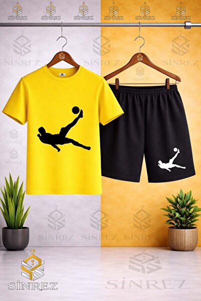 SİNREZ Crew Neck Rovasata Adam Syh Printed T-Shirt - Shorts Set