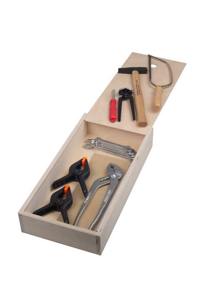 Pebaro 460, Quality tool kit, packed in wooden box, 16 pieces