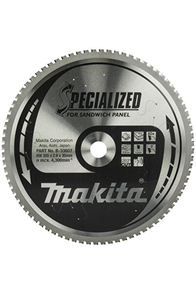 Makita SPECIALIZED - Panza fierastrau circular, panouri sandwich, 355x30x2.6 ...