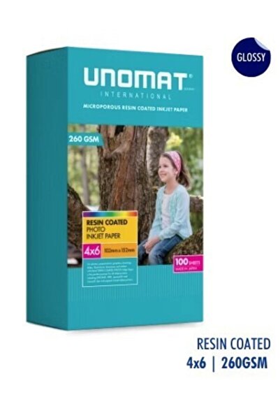 UNOMAT 260 GSM 4R (102x152mm) Instant Dry Waterproof High Glossy Photo Paper ...