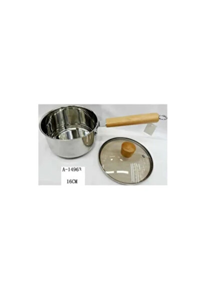 wei Oală cu mâner și capac 16 cm Fier + Sticlă + Lemn A-14963