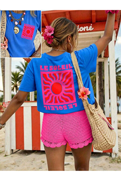 OVER HEAD Tricou supradimensionat cu imprimeu Lesoleil pentru femei