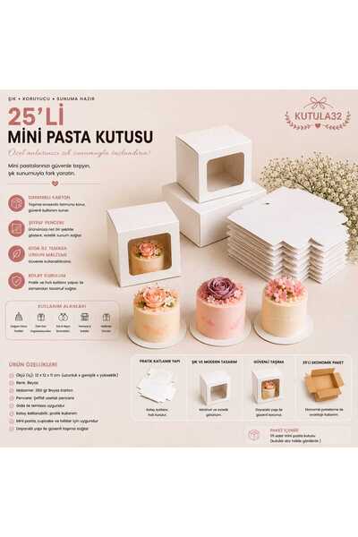 kutula 32 Mini pasta kutusu (25 adet )
