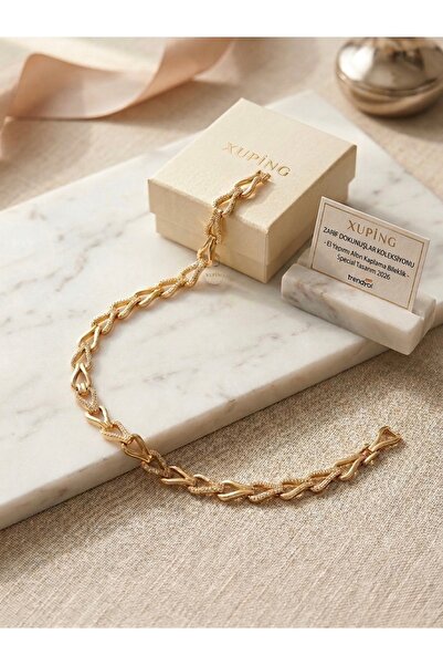XUPİNGS JEWELRY Xuping VIP Seri Gold Kaplama Zirkon Taşlı Özel Tasarım Bileklik