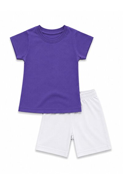 ozbaby.com Unisex Yazlık Çocuk Bebek Takımı Kısa Kollu Basic Tişört ve Şort Seti