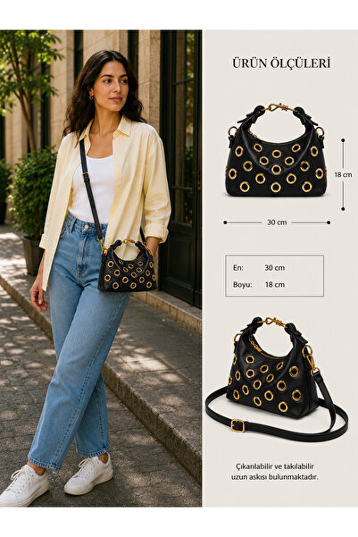 Reddington Women's Stylish Hand, Arm and Shoulder Bag with Gold Ring Detail