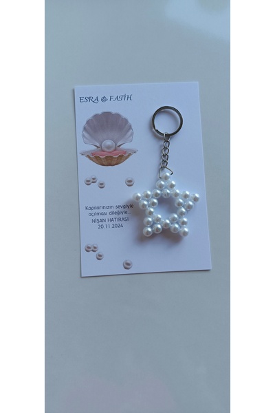 Melyas tasarım Star Keychain, Engagement, Promise, Wedding, Wedding Gift, 10 Pieces