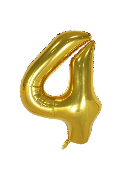Balonsan 40" Gold -4- Age Number Foil Balloon 100 cm
