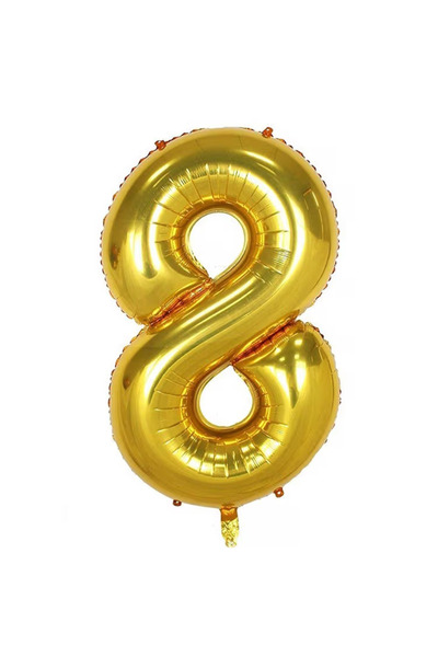 Balonsan 40" Gold -8- Age Number Foil Balloon 100 cm
