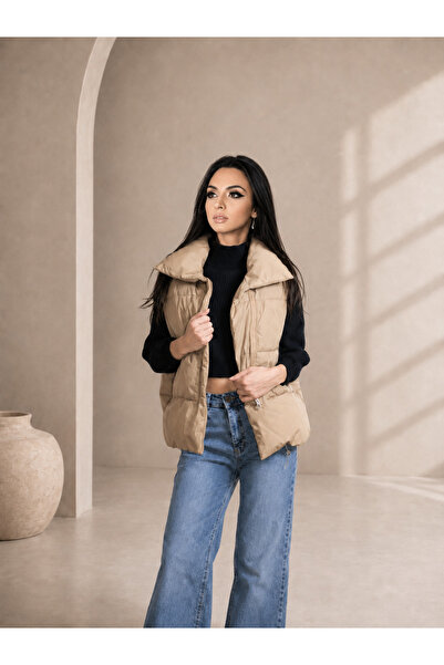 OEM Women's beige sleeveless jacket JQZ 309