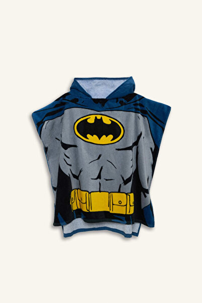 DeFacto Z9578A6NV100 tamnoplavi pamučni pončo peškir sa Batman uzorkom za dečake