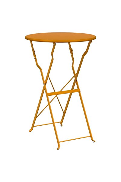 vidaxl Masă de bistro Muștar Ø 50 x 71 cm Oțel acoperit cu pulbere