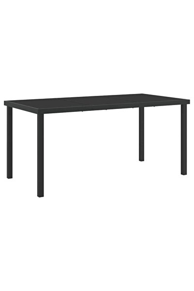 vidaxl Black Garden Table 160 x 80 x 73 cm Metal