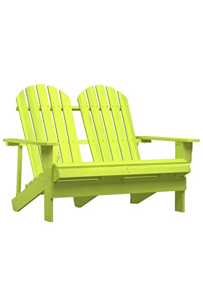 vidaxl Scaun de grădină Adirondack cu 2 locuri, verde, lemn de brad